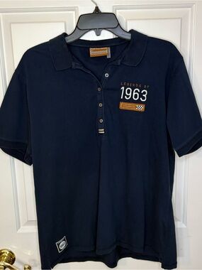 Porsche Navy Polo with 1963 Embroidery